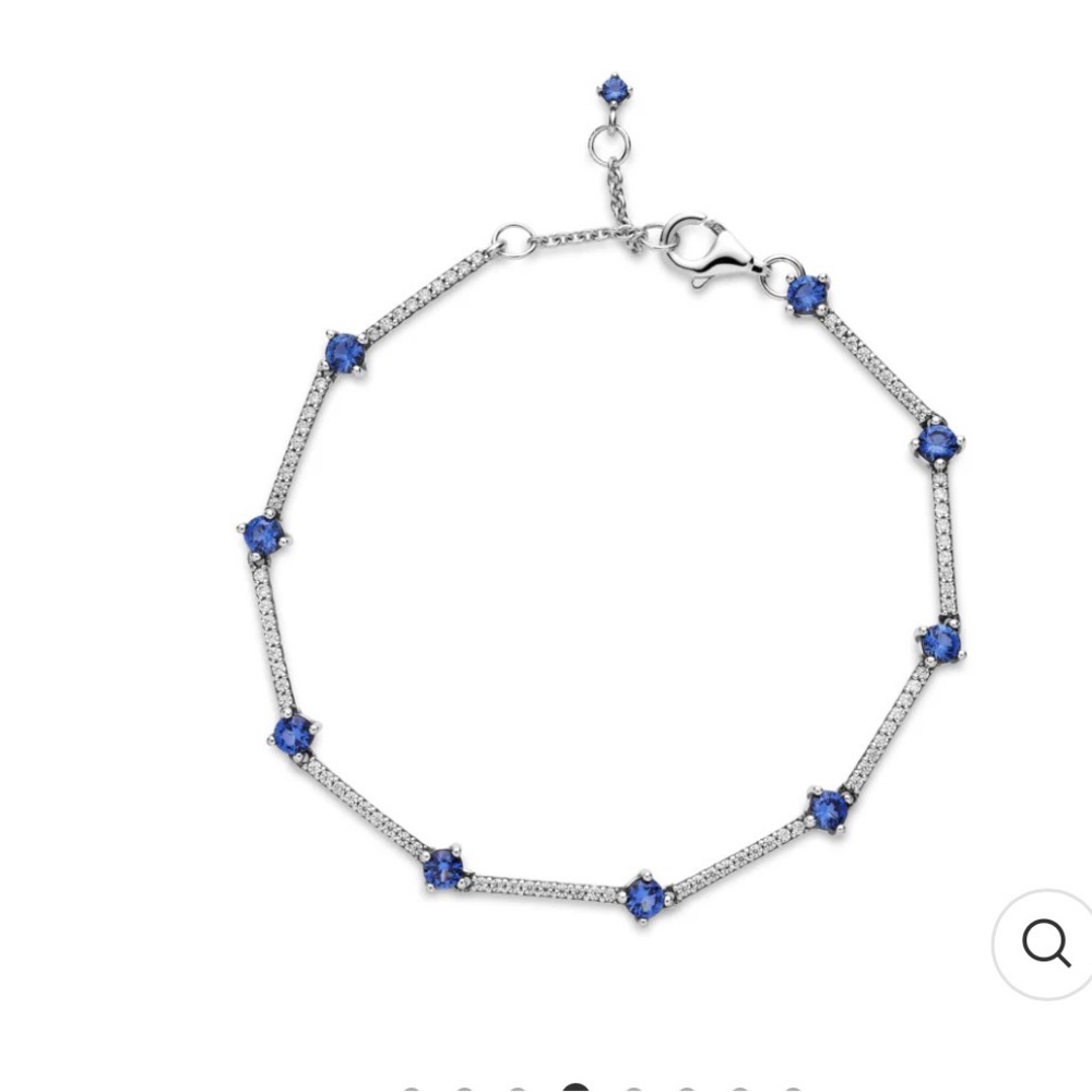Pandora Silver Bracelet with Sapphire Blue Gems